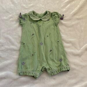 Gymboree green floral romper